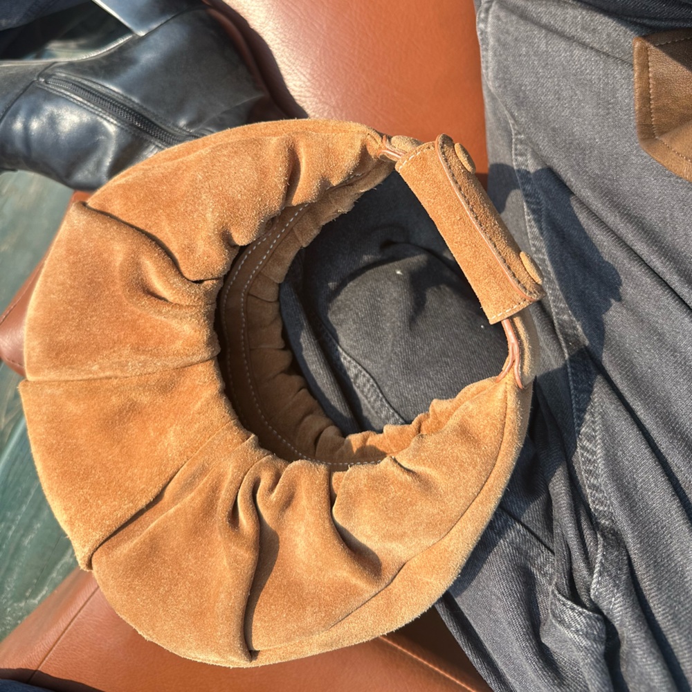 Staud Brown Suede Handbag - Crescent